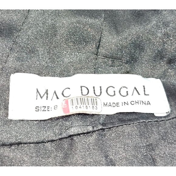 Mac Duggal Women's Black Floral Ruffled Chiffon Leena Maxi Dress Size 8 2808 - Picture 8 of 16